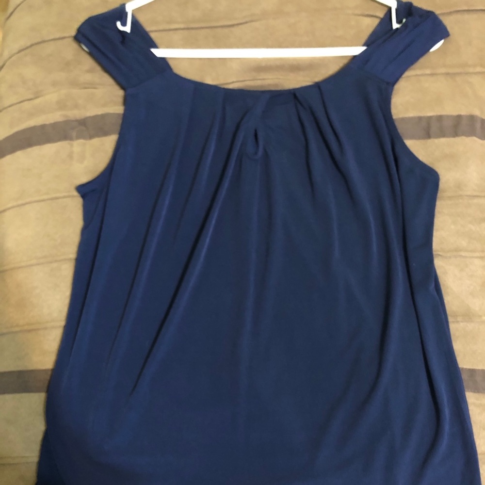 Navy silky top